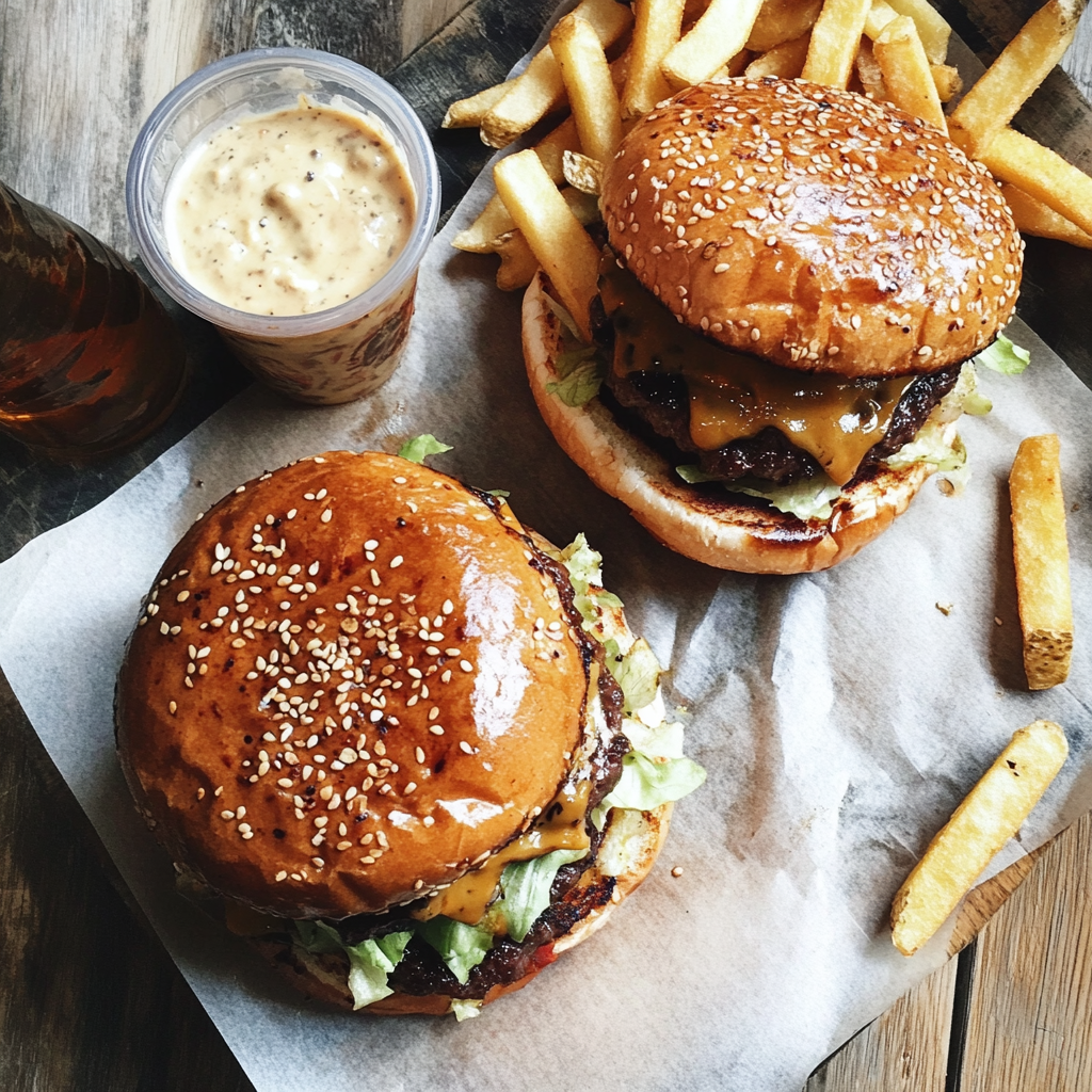 Paired Burgers and Fries