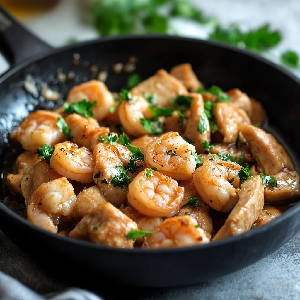 Can you cook shrimp and chicken together?