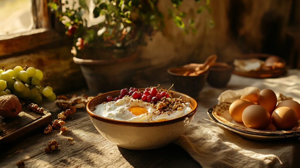 Greek yogurt and eggs
