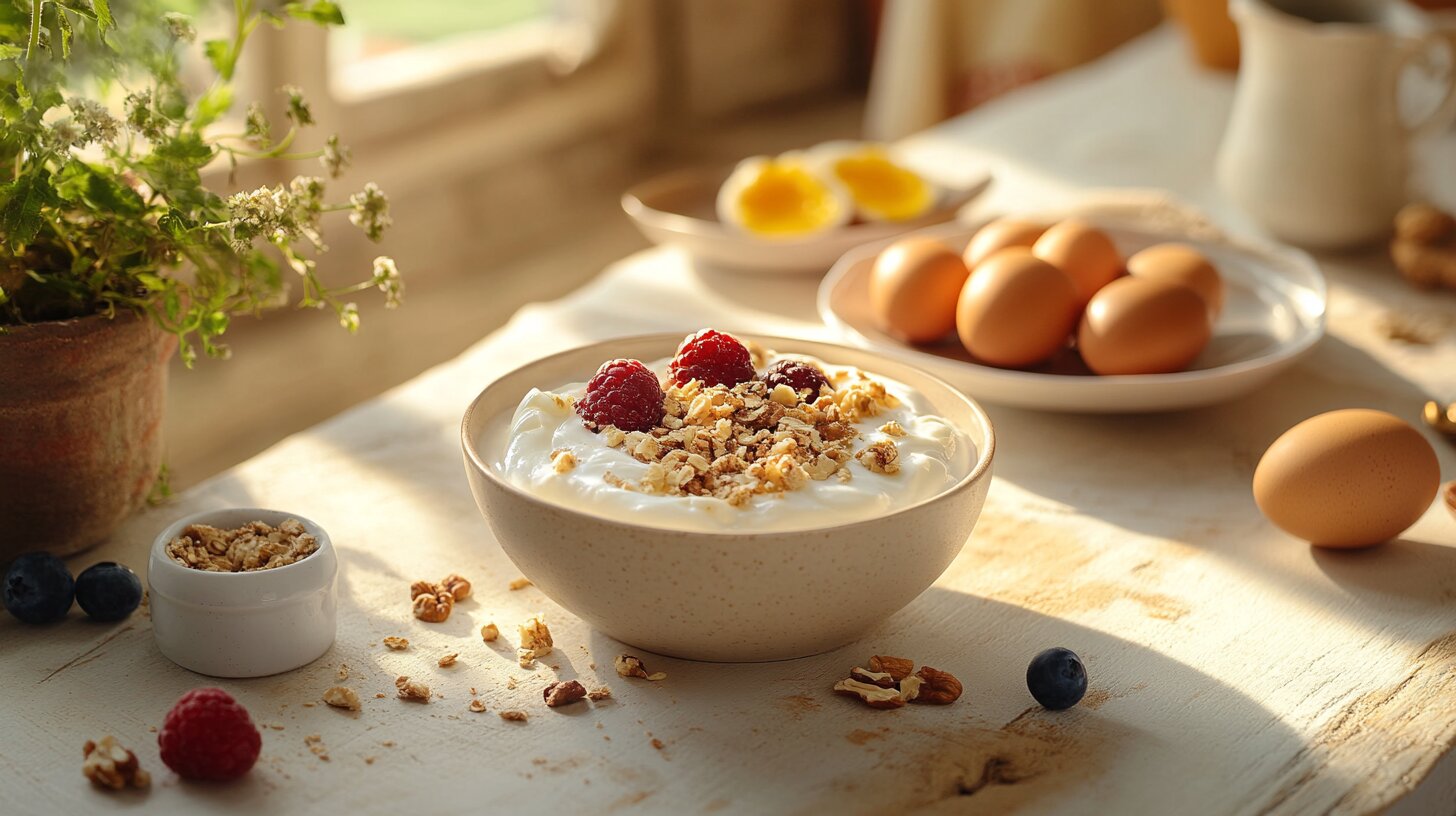 Greek yogurt and eggs