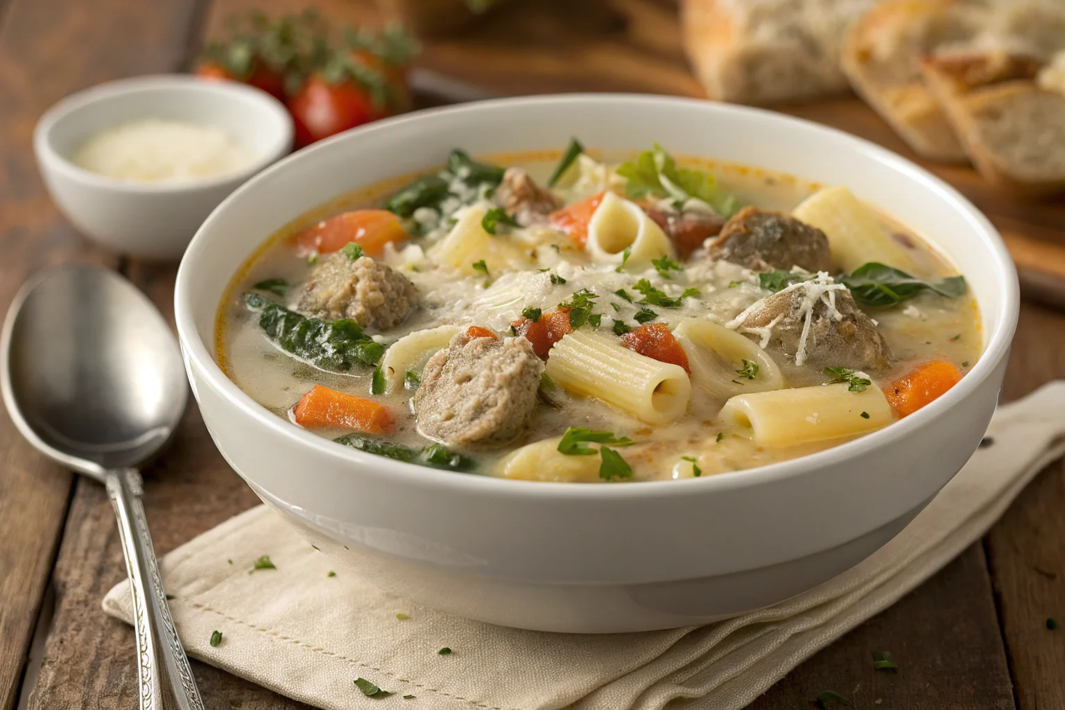 Creamy Parmesan Italian Sausage Soup